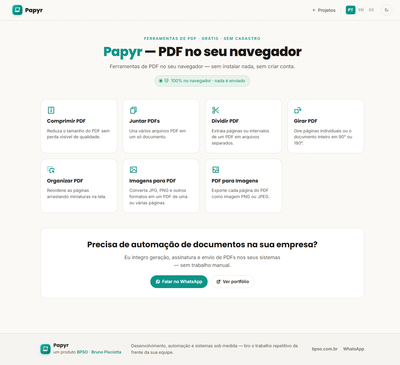Papyr — ferramentas de PDF no navegador